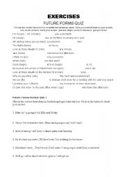 English Worksheet: future forms exercises
