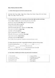 English Worksheet: about the song Dancing Queen