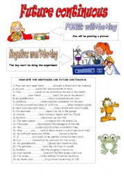 English Worksheet: FUTURE CONTINUOUS