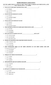 English Worksheet: Market Survey