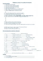 English worksheet: personal goals with if clauses