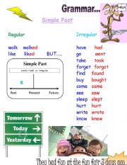 English Worksheet:  simple past  guide