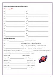 English Worksheet: Ordinal Numbers