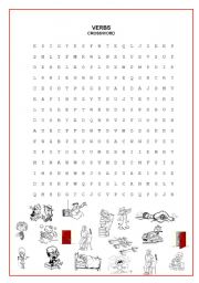 English Worksheet: CROSSWORD (VERBS) second part