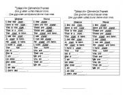 English worksheet: Journal sentence frames