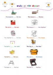 English Worksheet: IN-ON-UNDER