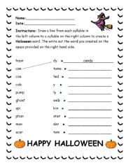 English Worksheet: Halloween Worksheet