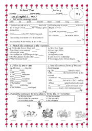 English Worksheet: Test ,Form 4