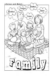 English Worksheet: My family