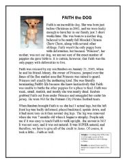 English Worksheet: faith the dog