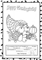 Thanksgiving set 2 - Coloring worksheets