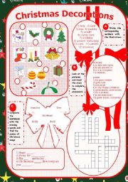 English Worksheet: Christmas Decorations