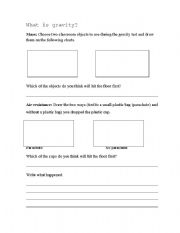 English Worksheet: Gravity