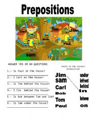 English Worksheet: PREPOSITIONS