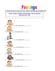 English Worksheet: Feelings