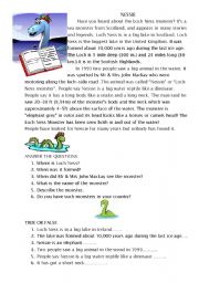 English Worksheet: Nessie