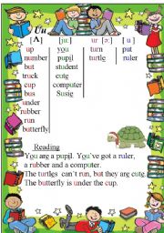 English Worksheet: Learn to read Uu