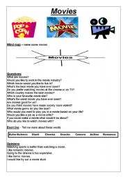 English Worksheet: Movies