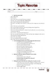 English Worksheet: Exam-Memories
