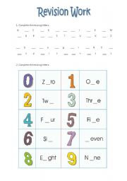 English Worksheet: Alphabet - Numbers - Colors 