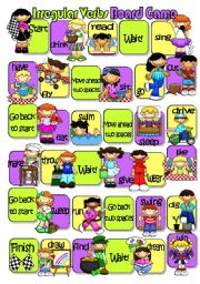 English Worksheet: IRREGULAR VERBS BOARD GAME (B&W included)