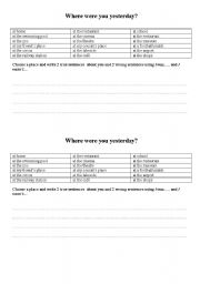 English worksheet: past simple TO BE