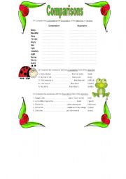 English worksheet: Comparisons