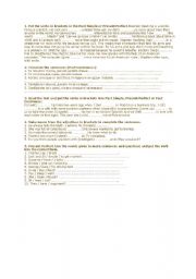 English Worksheet: Various exercises