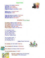 English Worksheet:  future (be going to) (present continuous as future tense