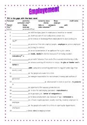 English Worksheet: Employement