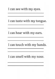 English Worksheet: Senses