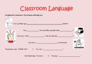 English worksheet: Classroom Language