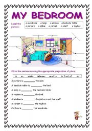 English Worksheet: My bedroom