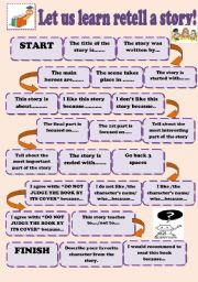 English Worksheet: Board game retell a story.