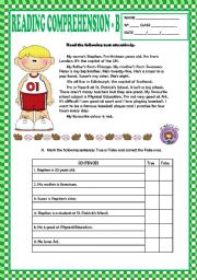 Reading comprehension worksheets