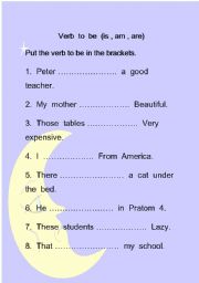 English worksheet: Verb to be