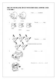 English worksheet: writing numbers and coloring