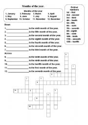 English Worksheet: Months of the year