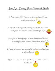 English Worksheet: Self Rating Chart