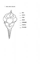 English Worksheet: colours