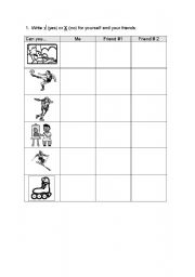 English Worksheet: Actions