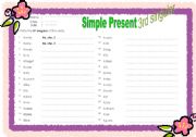 English Worksheet: 3rd Singular Simple Present
