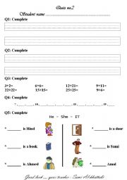 English Worksheet: Lets ask