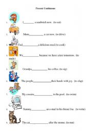 English Worksheet: Present Continuous