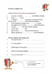English Worksheet: past simple tense