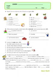 English Worksheet: Simple Present test