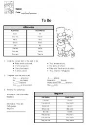 English Worksheet: Verb To Be