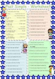 English Worksheet: PAST SIMPLE - WORKSHEET