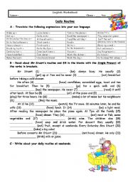 English Worksheet: Adults daily routine