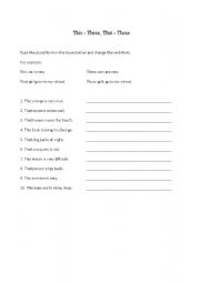 English Worksheet: Demonstratives